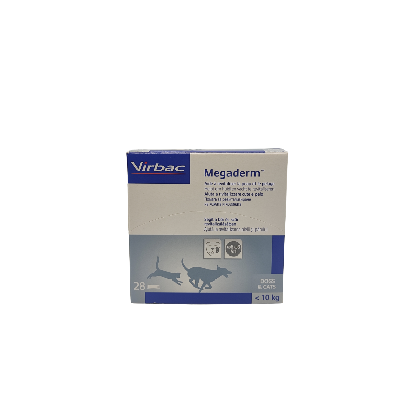 Virbac Megaderm Supplemento Gatti E Cani Inferiori A 10 Kg Scatola Da 32 Sacchetti Monodose 4 Ml