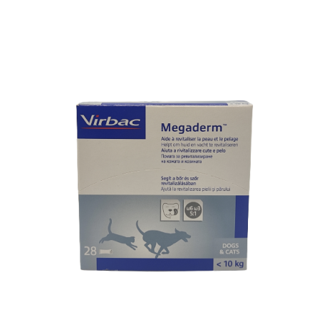 Virbac Megaderm Supplemento Gatti E Cani Inferiori A 10 Kg Scatola Da 32 Sacchetti Monodose 4 Ml