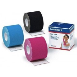 Essity Italy Benda Adesiva Leukotape K Per Taping Fisioterapico Larghezza 5 Cm Lunghezza 5 M Colore Nero In Rotolo