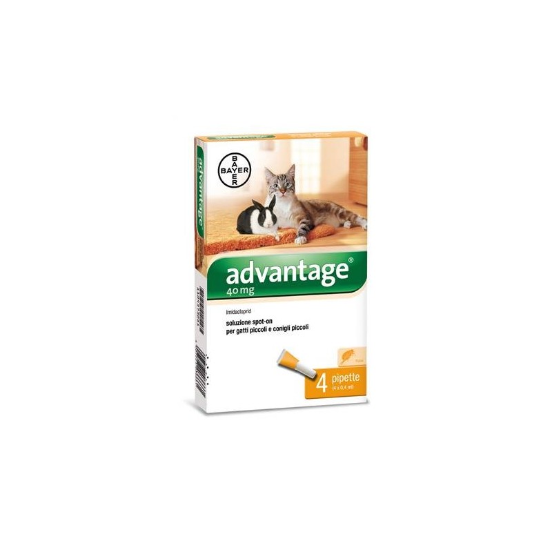 Elanco Italia Advantage 40 Mg Soluzione Spot-on Per Gatti Piccoli E Conigli Piccoli