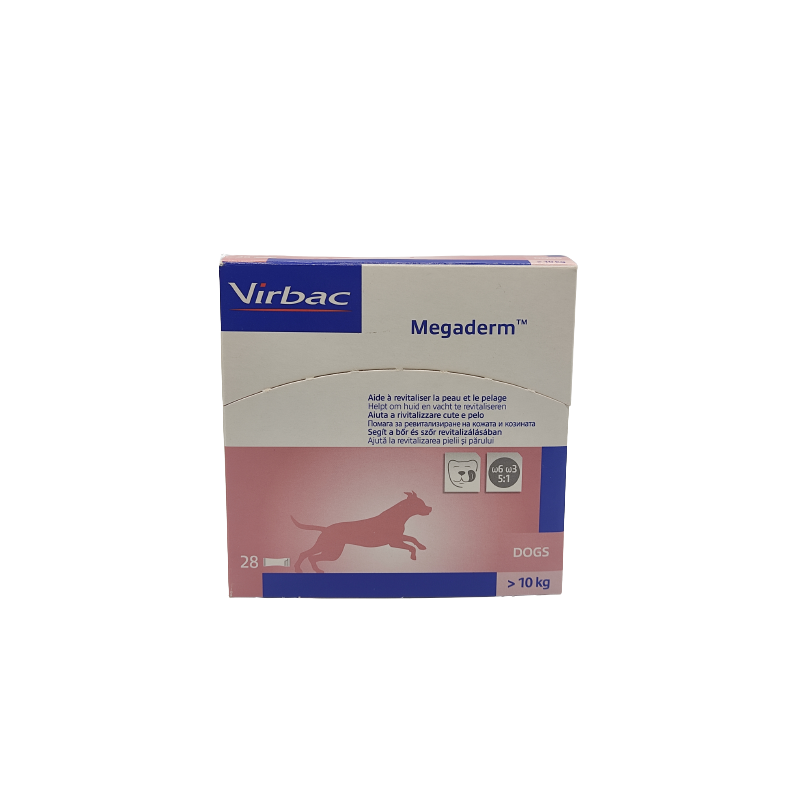 Virbac Megaderm Supplemento Cani Superiori A 10 Kg Scatola Da 28 Sacchetti Monodose 4 Ml