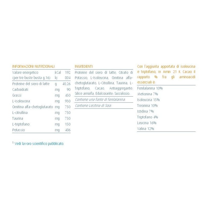 Italfarmacia Amin 21k Cacao 336 G