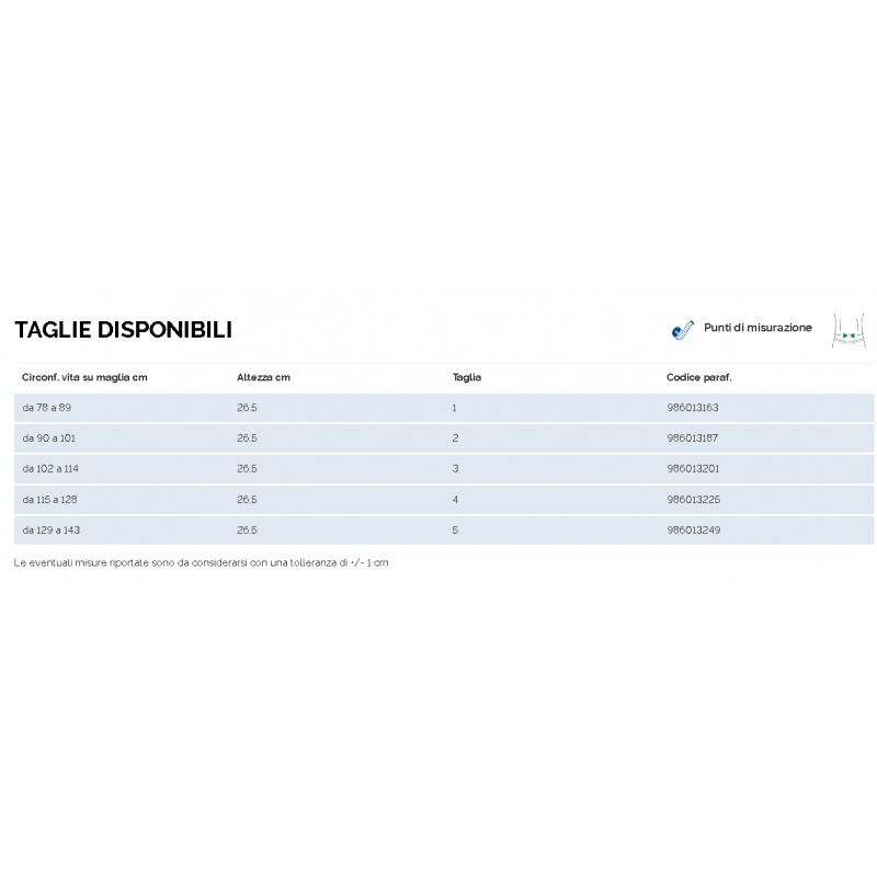 Dual Sanitaly Soc. Benefit Corsetto Lombosacrale Gibaud Ortho Lombogib Tech Taglia 1