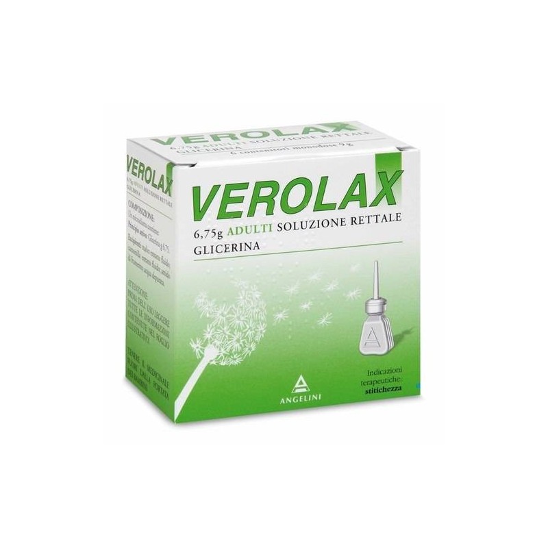 Verolax Adulti 6,75 g Glicerina Farmaco Lassativo 6 Microclismi Angelini
