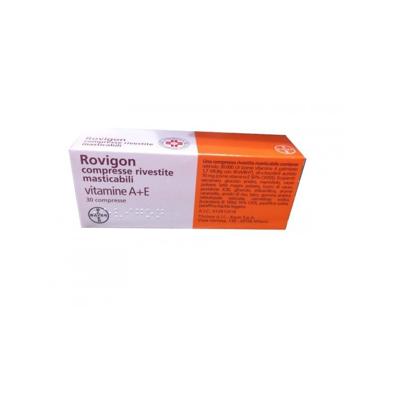 Teofarma Rovigon Compresse Rivestite Masticabili Vitamine A+e 30 Compresse