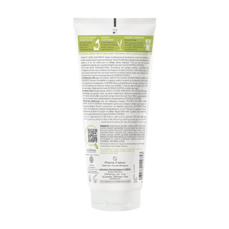 Aderma Exomega Control Latte Emolliente 200 Ml