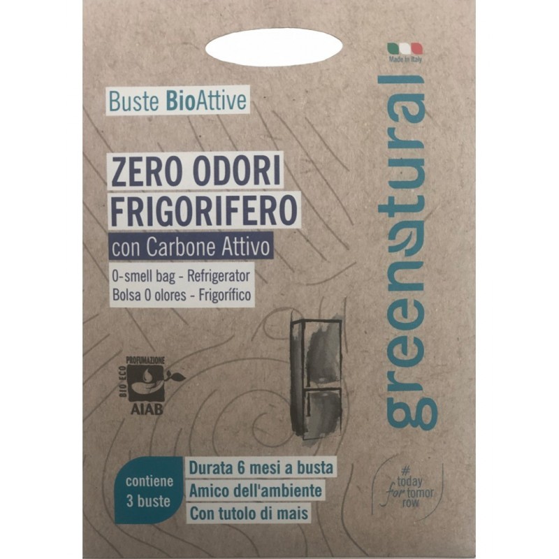 Green Project Italia Greenatural Buste Bioattive Zero Odori Frigorifero 1 Busta Con 3 Profumatori D'ambiente