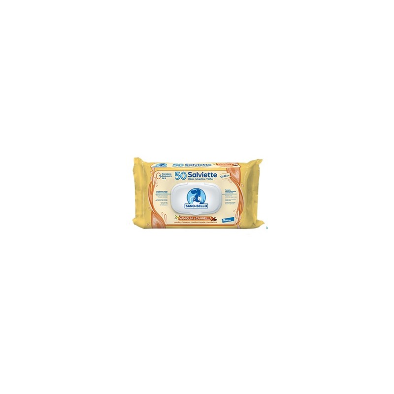 Elanco Italia Sano E Bello Salviette Detergenti Nf Alla Vaniglia E Cannella 50 Pezzi