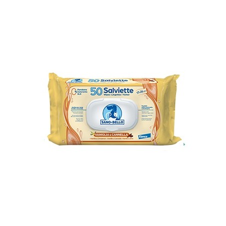 Elanco Italia Sano E Bello Salviette Detergenti Nf Alla Vaniglia E Cannella 50 Pezzi