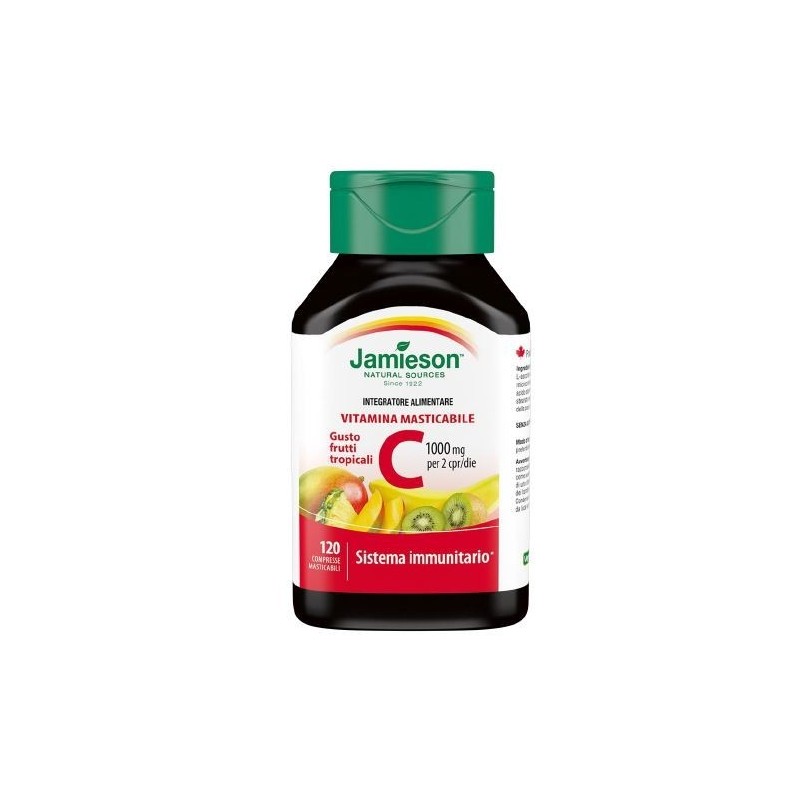 Biovita Jamieson Vitamina C 1000 120 Compresse Masticabili Frutti Tropicali