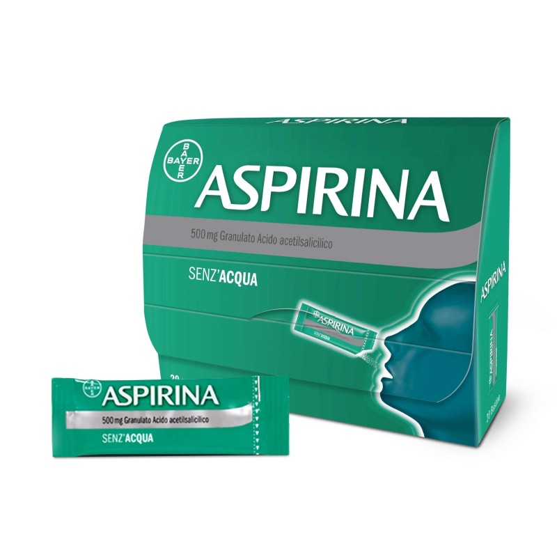 Aspirina 500 mg Granulato Farmaco Analgesico 20 Bustine Orosolubili