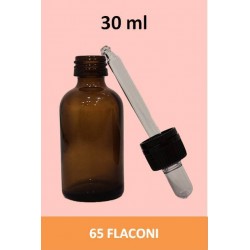STOCK 65 Flaconi in vetro da 30 ml con tappo contagocce a sigillo