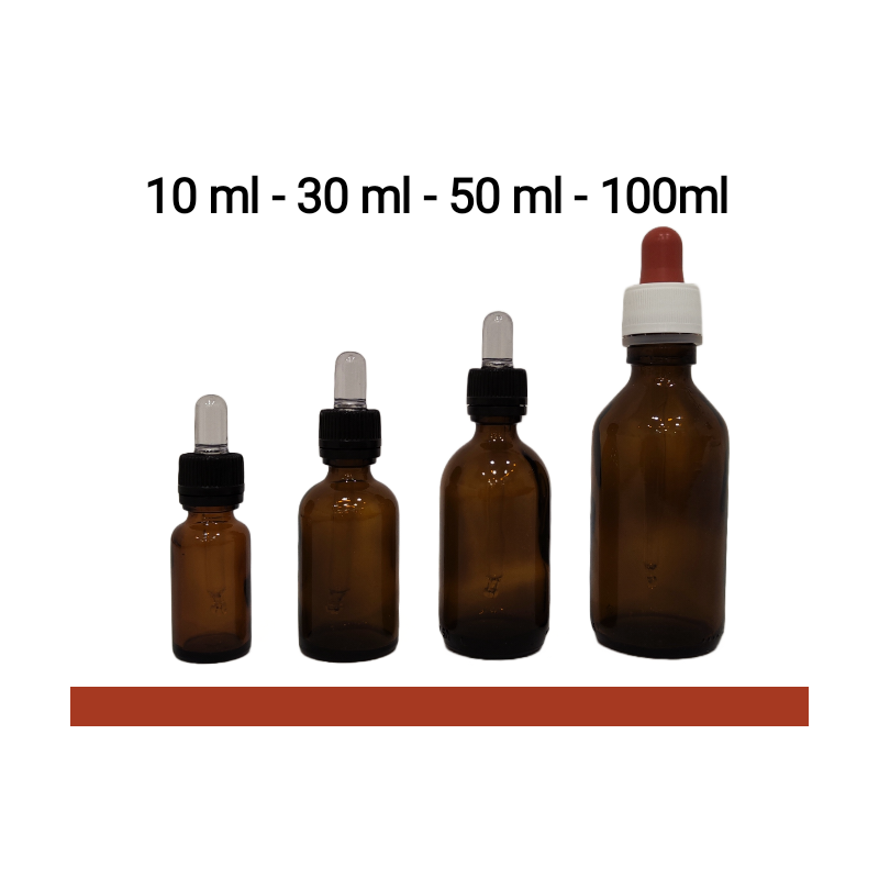flaconi in vetro con tappo contagocce - 4 formati