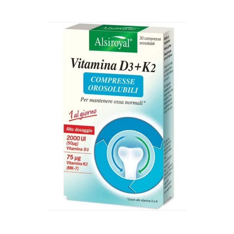 Alsitan Gmbh Alsiroyal Vitamina D3+k2 30 Compresse Orosolubili