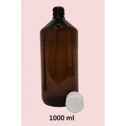 flacone in PET da 1 litro con tappo a vite bianco