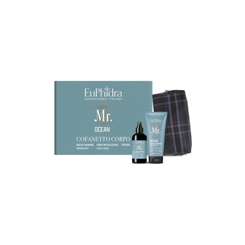 Mr Kit Ocean Cofanetto Corpo Uomo - Doccia Gel 200 ml + Spray Corpo 200 ml + Beauty Pochette Euphidra