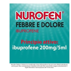 Reckitt Benckiser H. Nurofen Febbre E Dolore 200mg/5ml Sospensione Orale Gusto Arancia Senza Zucchero Nurofen Febbre E Dolore 20