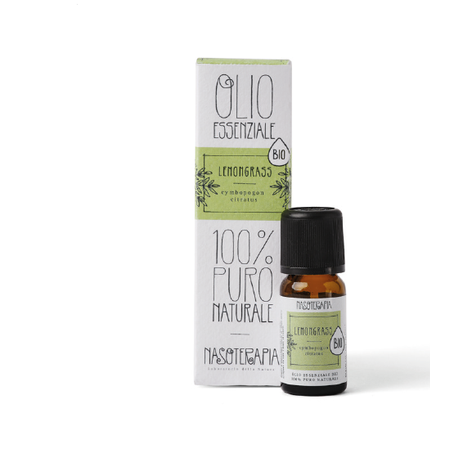 Olio Essenziale Lemongrass Bio Cymbopogon Fexuosus Parti Aeree 10 ml Nasoterapia Repellente Zanzare