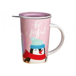 Infusiera Winter Animals Pinguino Pino Con Filtro in Acciaio e Tappo in Ceramica Neavita