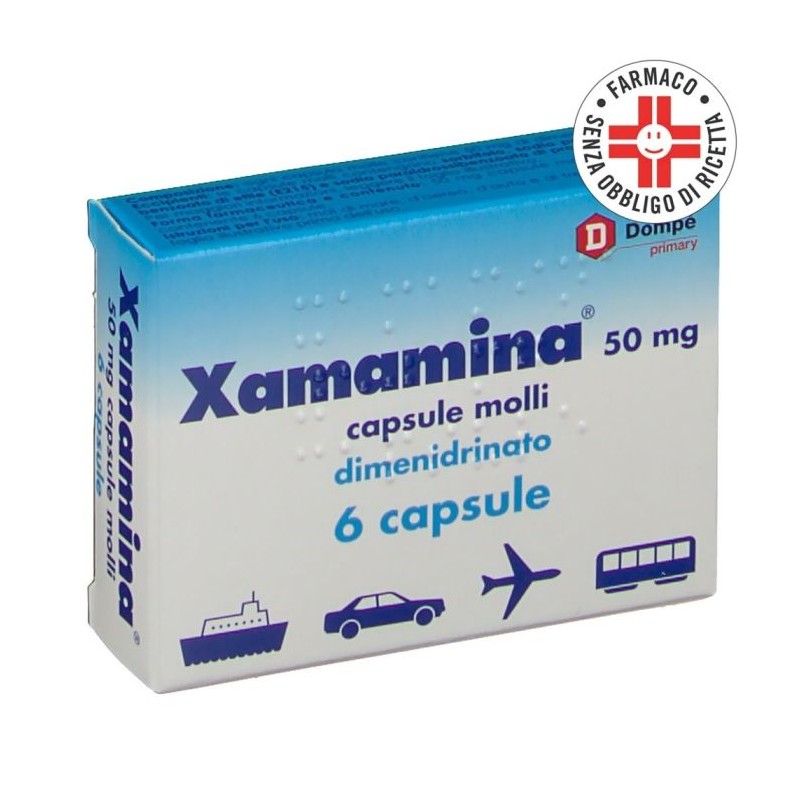 Xamamina 50 mg Mal Di Viaggio 6 Capsule Molli