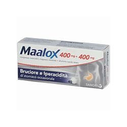 Maalox Farmaco per acidità e bruciore di stomaco 40 Compresse Masticabili
