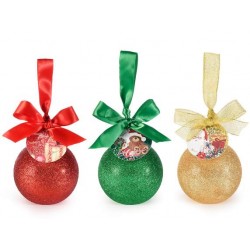 Pallina Natalizia Glitterata Rossa Contenente Gel Doccia Profumato