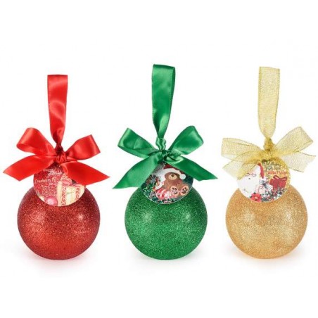 Pallina Natalizia Glitterata Rossa Contenente Gel Doccia Profumato