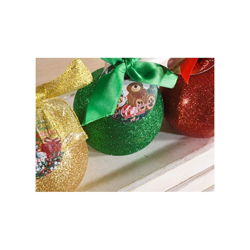 Pallina Natalizia Glitterata Rossa Contenente Gel Doccia Profumato