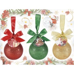 Pallina Natalizia Glitterata Rossa Contenente Gel Doccia Profumato