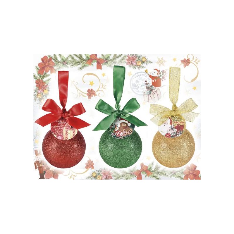 Pallina Natalizia Glitterata Rossa Contenente Gel Doccia Profumato