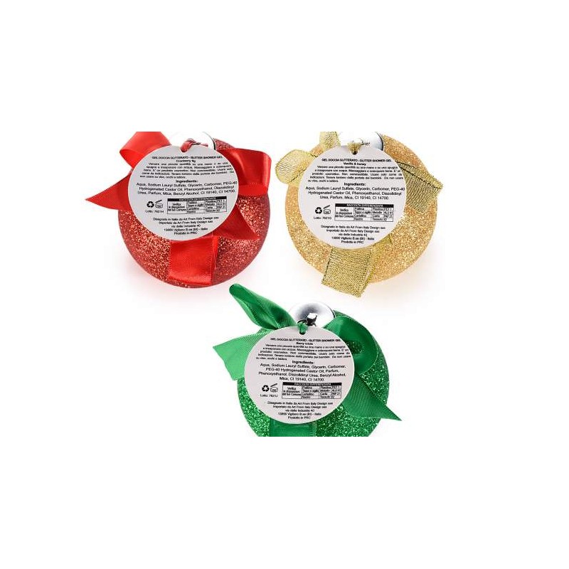 Pallina Natalizia Glitterata Rossa Contenente Gel Doccia Profumato