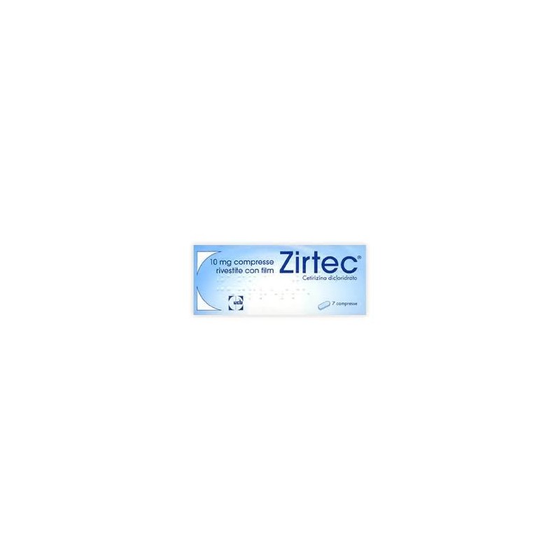 Zirtec 10 mg Cetirizina Farmaco Antistaminico 7 Compresse per Allergie