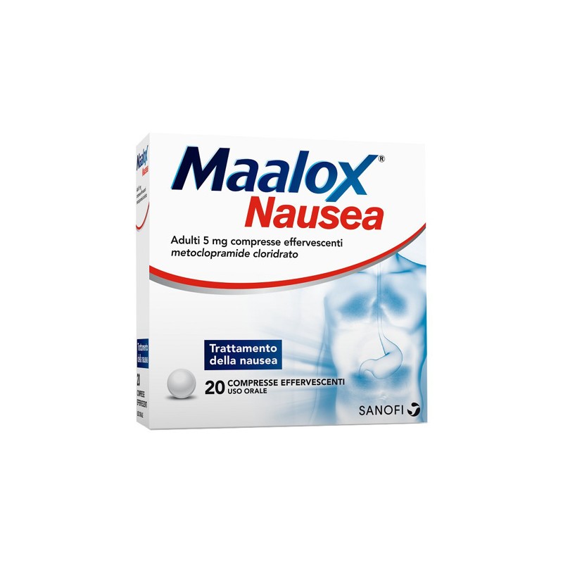 Maalox Nausea Adulti 5 mg di metoclopramide cloridrato 20 Compresse Effervescenti