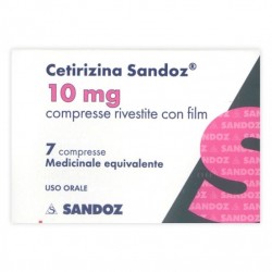 Cetirizina Sandoz 10 mg Farmaco per Allergia 7 Compresse Rivestite per rinite e orticaria