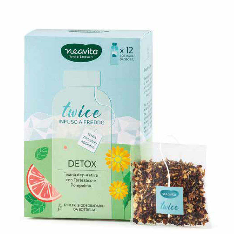 Neavita  Twice Infuso a Freddo To Go Detox 12 Maxi Filtro per Bottiglia da 500 ml HP Italia