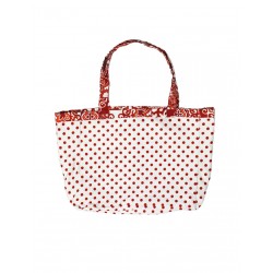 Colors Tote Bag Red Borsa Reversibile Colore Rosso a Pois