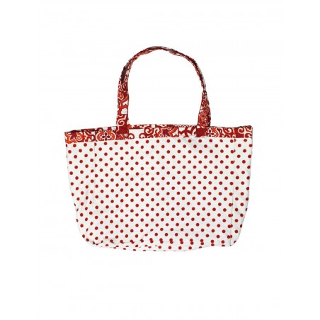 Colors Tote Bag Red Borsa Reversibile Colore Rosso a Pois