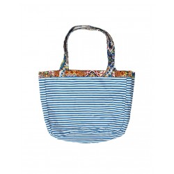 Colors Tote Bag Sun Double-Face Borsa Reversibile Lato interno a righe bianche e blu Colors Tote Bag Sun Double-Face Borsa Reversibile Lato interno a righe bianche e blu
