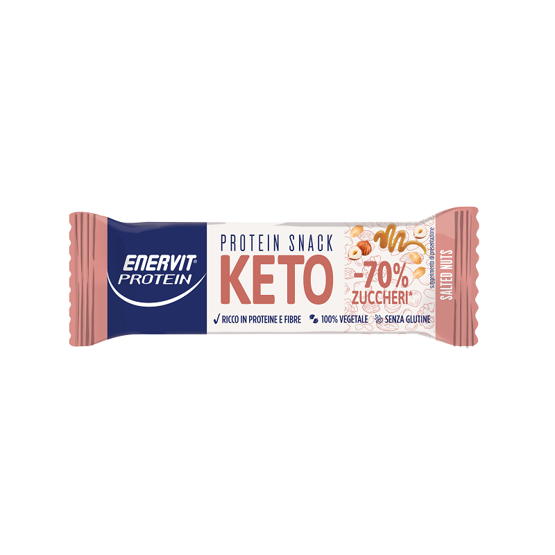 Enervit Protein Snack Keto Gusto Salted Nuts Barretta Proteica Vegana da 35 g