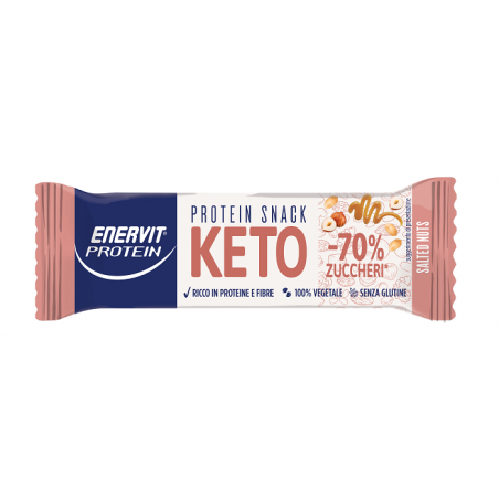 Enervit Protein Snack Keto Gusto Salted Nuts Barretta Proteica Vegana da 35 g