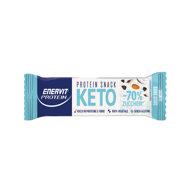 Enervit Protein Snack Keto Gusto Cocco Choco Almond Barretta Proteica Vegana da 35 g