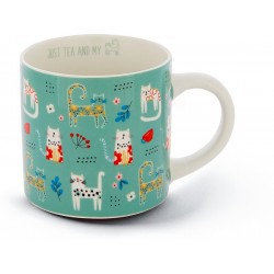 Neavita Tea & Friends Tazza in Ceramica con Manico Mug Gatto 400 ml