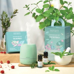 Nasoterapia Kit L'Aromaterapia del Respiro Diffusore Petit con 3 Oli Essenziali Bio Idea Regalo Aromaterapia