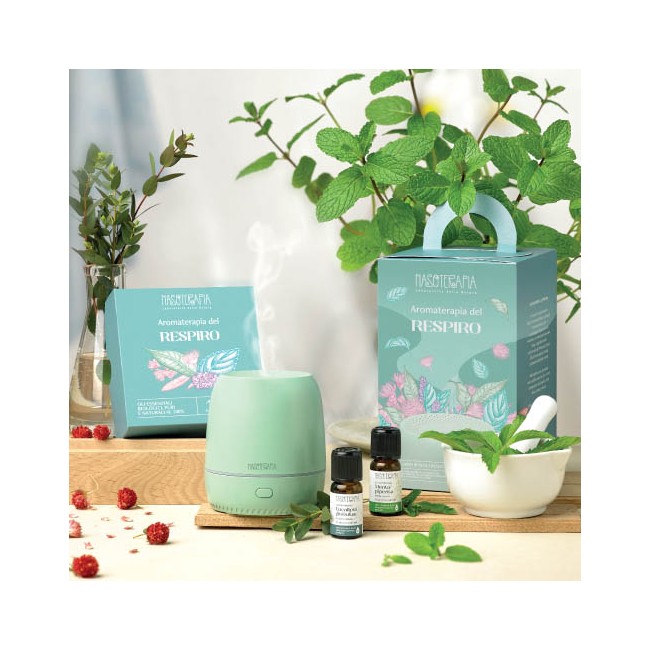 Nasoterapia Kit L'Aromaterapia del Respiro Diffusore Petit con 3 Oli Essenziali Bio Idea Regalo Aromaterapia
