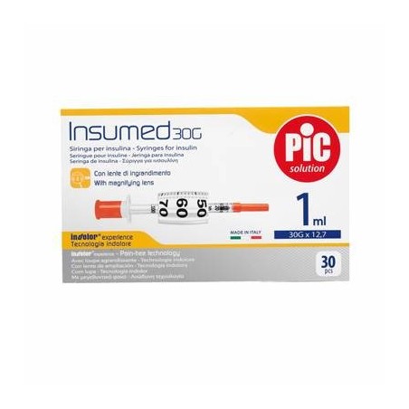Pikdare Siringa Per Insulina Pic 1 Ml 100 Ui Ago 26 Gauge 1/2 1 Pezzo