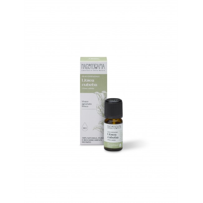 Nasoterapia Litsea Olio Essenziale Biologico 100% Puro Naturale 10 ml Dono Buonumore e Deodora gli Ambienti