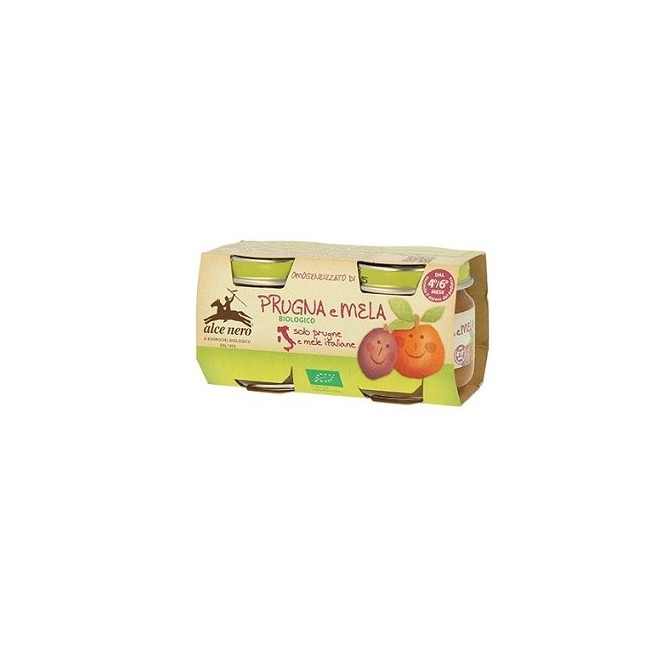 Alce Nero Omogeneizzato Prugna E Mela Baby Food Bio 2 X 80 G