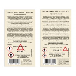 Helysios Profumatore per Ambiente Elicriso & Palo Santo 500 ml Etichetta Ingredienti e Avvertenze