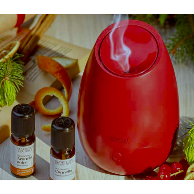 Nasoterapia Kit Aria di Festa con Diffusore Bloom Holly con 2 Oli Essenziali di Cannella e Arancio
