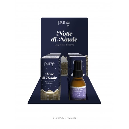 Purae Spray Cuscino Notte Di Natale Bensonno 60 ml Espositore Purae Spray Cuscino Notte Di Natale Bensonno 60 ml Espositore